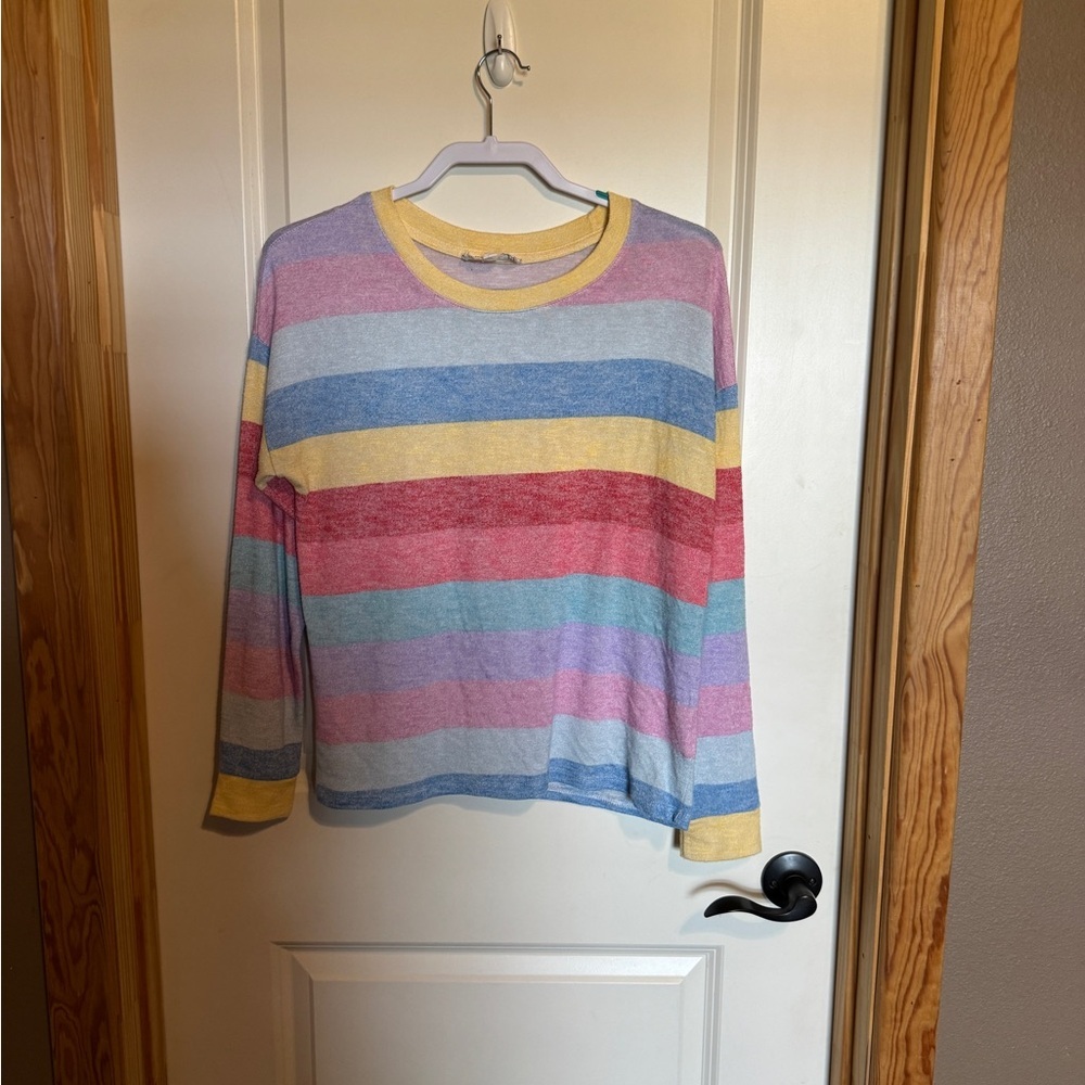 Pink Republic Womens Size‎ Medium Colorful Striped Long Sleeve Top